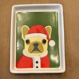 Festive French Bulldog Christmas Trinket Tray